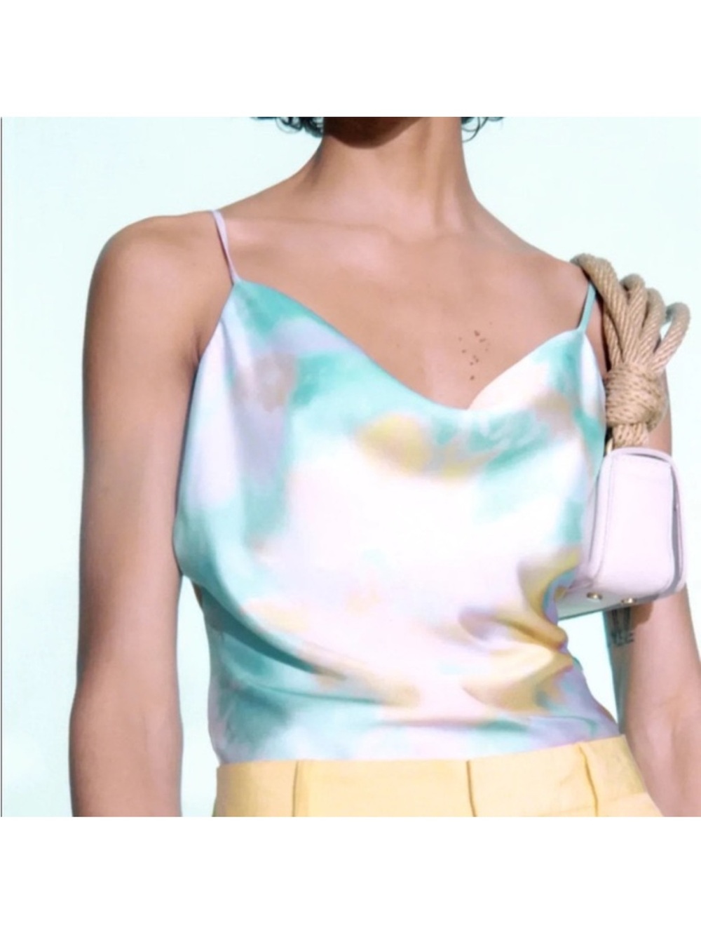 NWT Zara silk pastel tie dye M